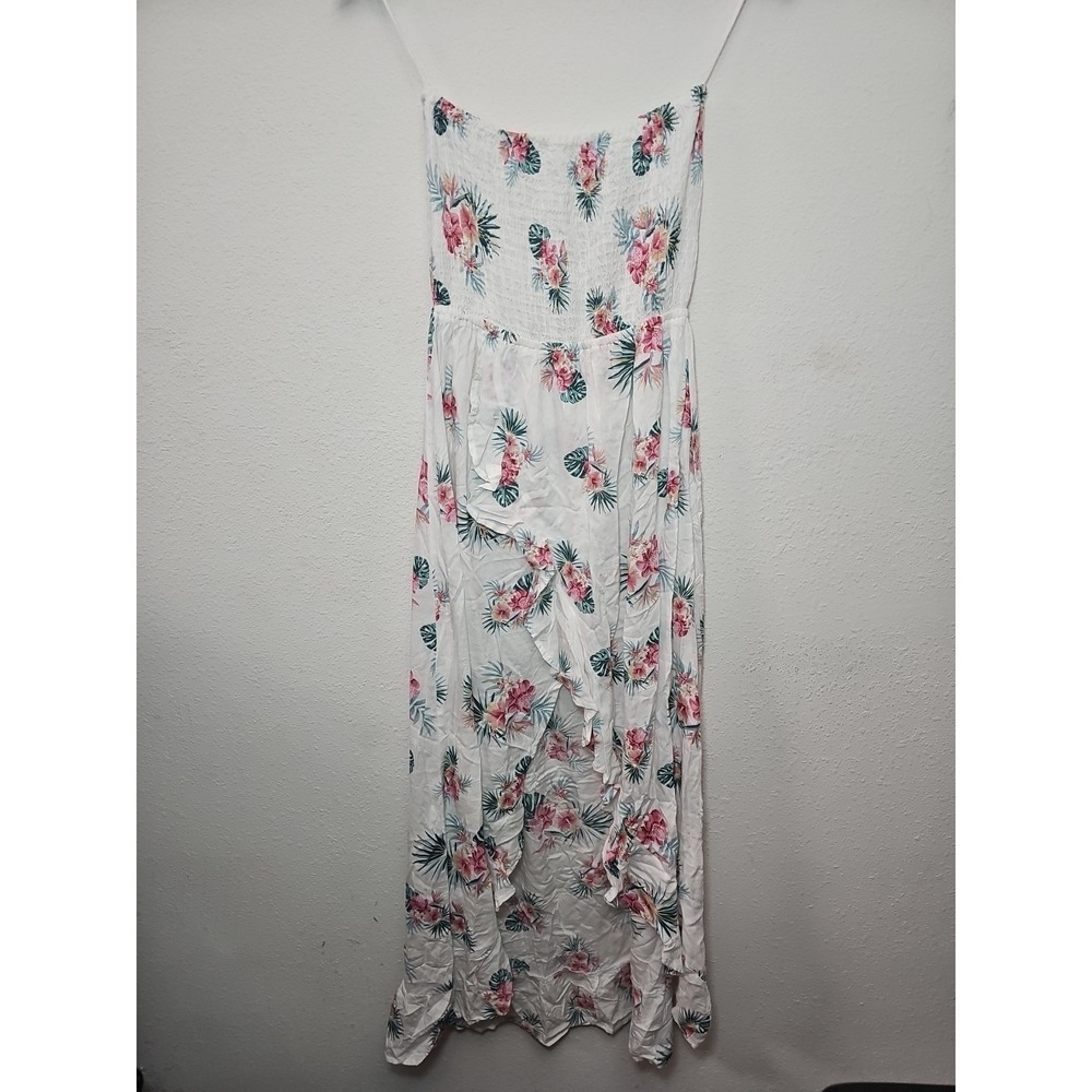 Salty Lemon Women's Long Dress Tropical Floral Print Sz Small Multi Color Print‎